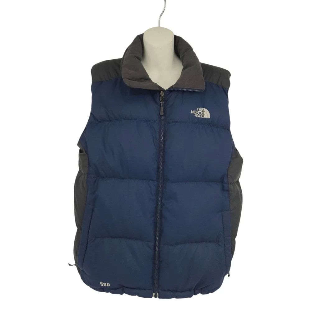 The North Face Down Vest Men Medium Blue Gray Puffer 550 Winter Gorpcore Outdoor